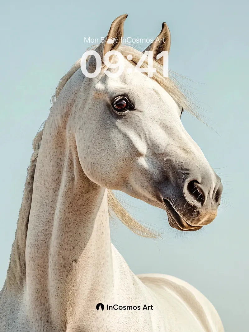 Serene Stallion Wallpaper with Ethereal Light