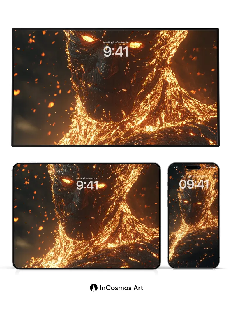 Incandescent Fury Wallpaper with Molten Veins