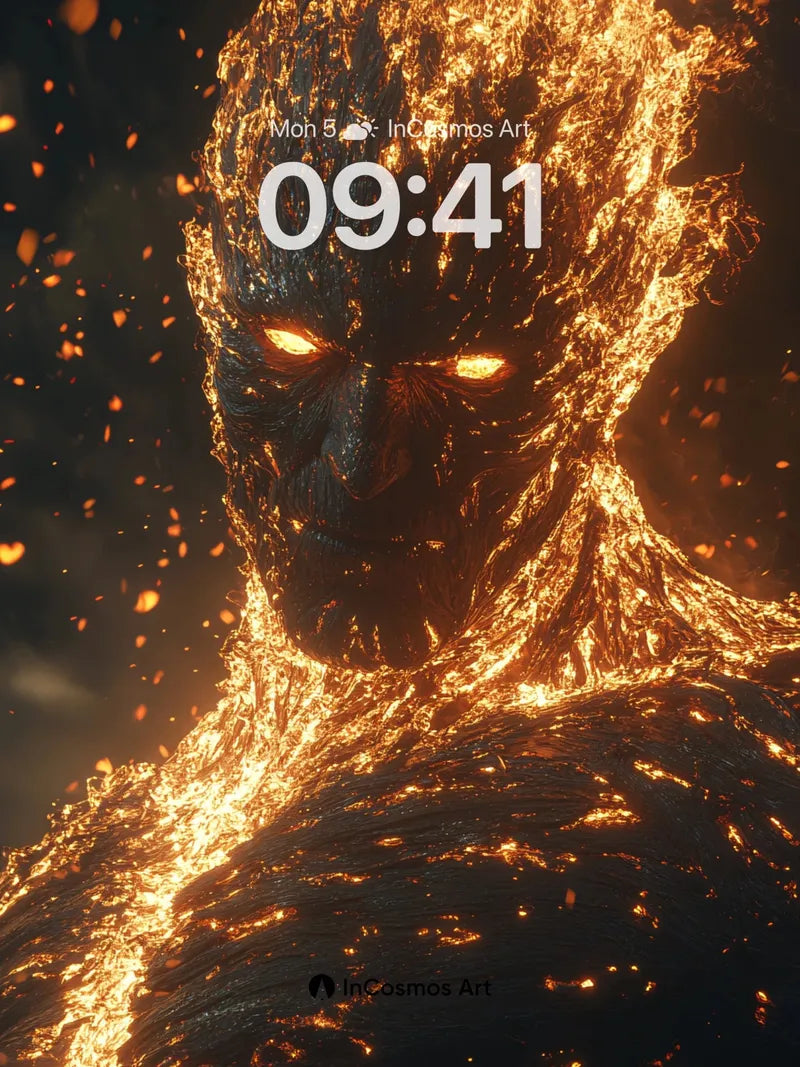 Incandescent Fury Wallpaper with Molten Veins