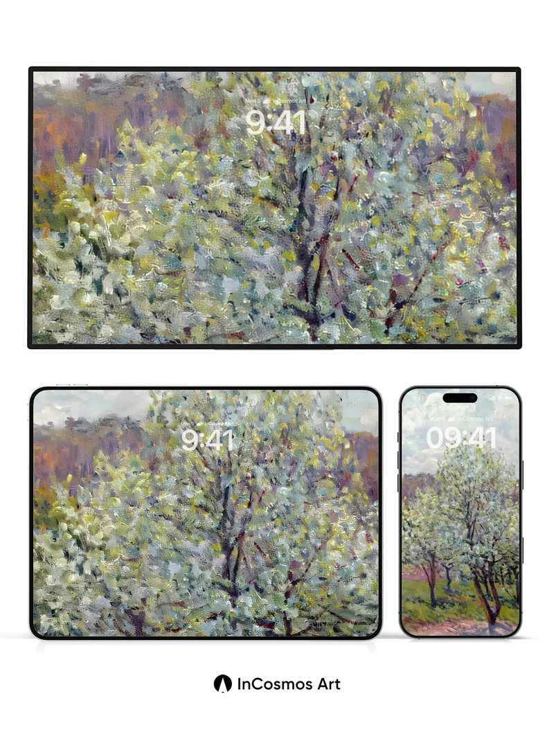 Serenity Bloom Wallpaper with Impressionist Light