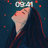 Crimson Constellation Wallpaper with Floating Orbs wallpaper for iPhone, iPad & Mac