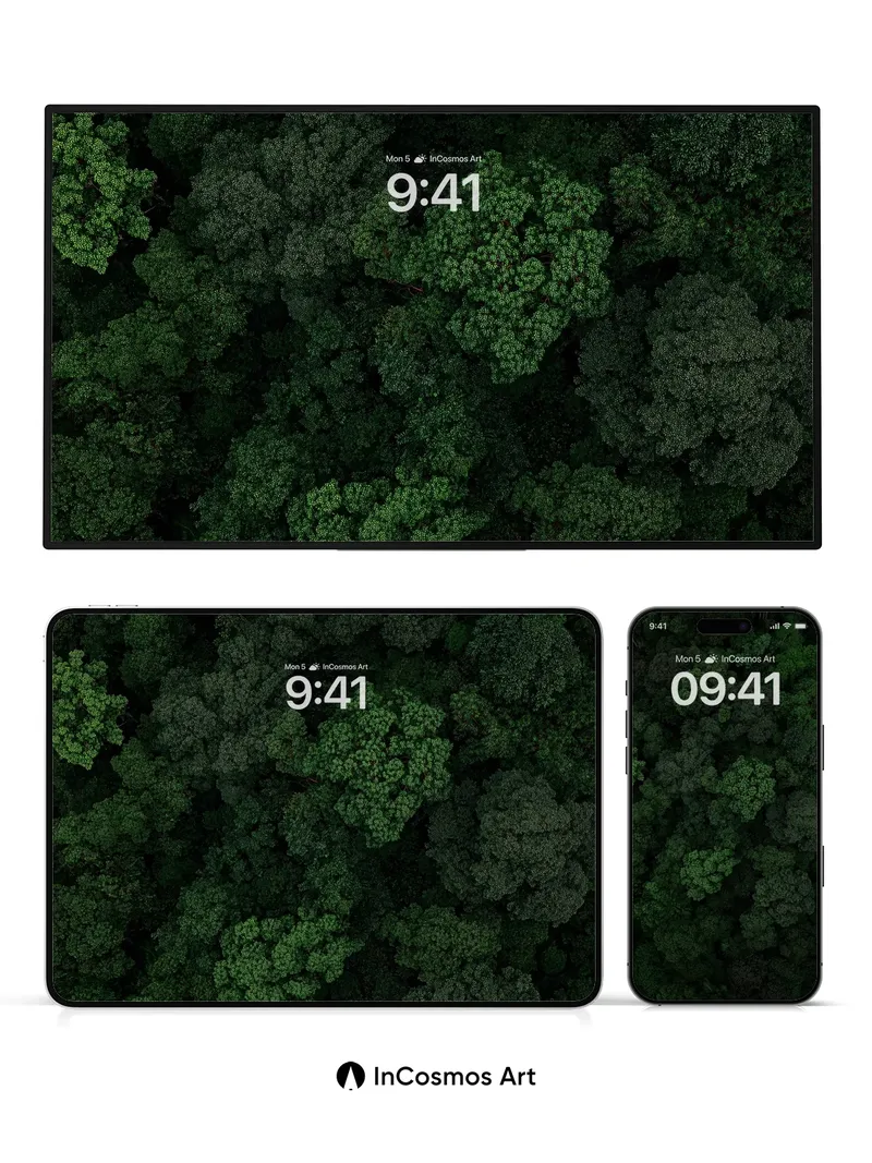 Whispering Canopy Wallpaper with Deep Forest Hush