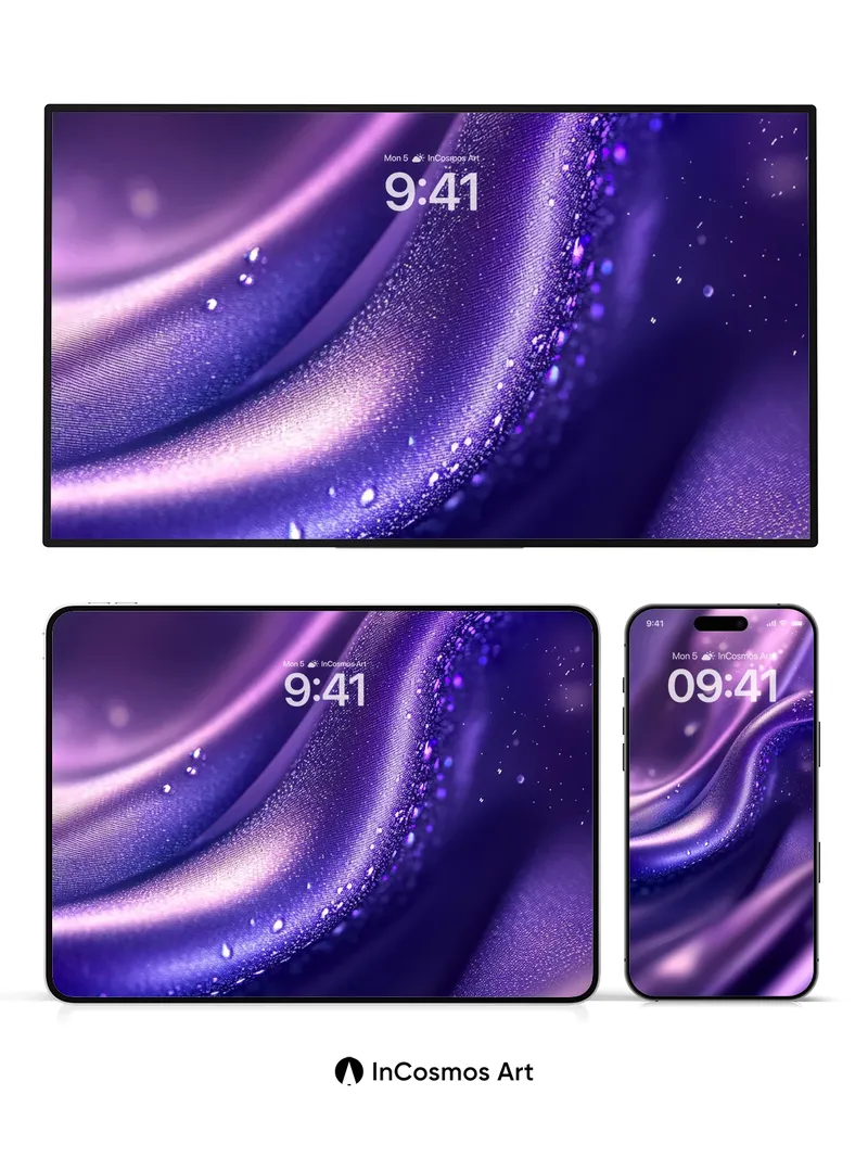 Luminous Silk Wallpaper with Starlight Veins