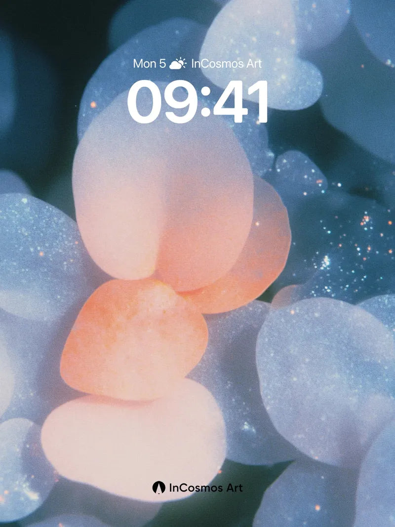 Luminous Pebble Wallpaper with Starlight Veins wallpaper for iPhone, iPad & Mac