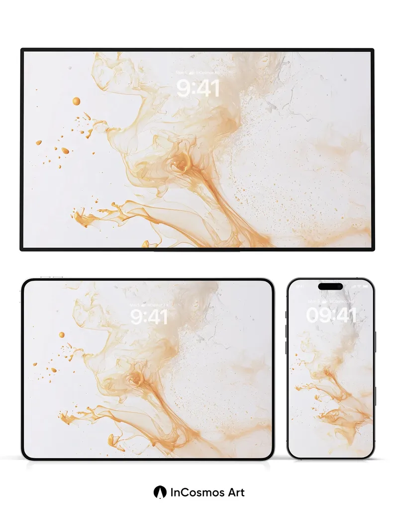 Golden Veil Wallpaper with Ethereal Smoke