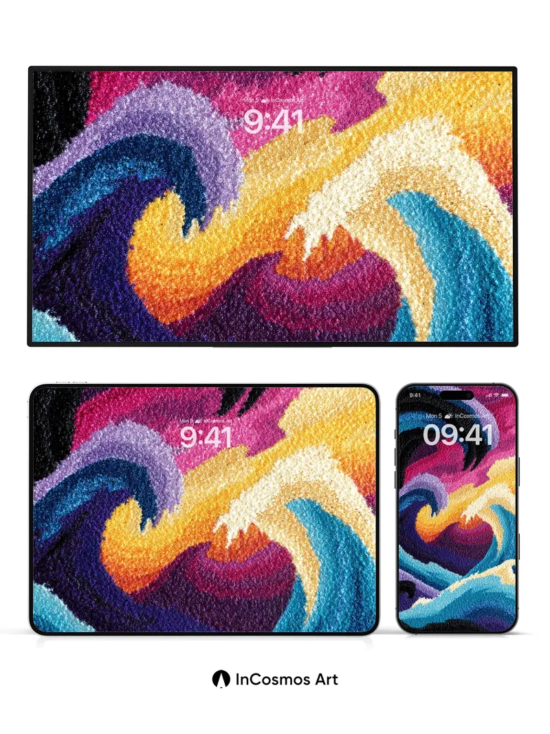 Churning Prism Wallpaper with Velvet Waves