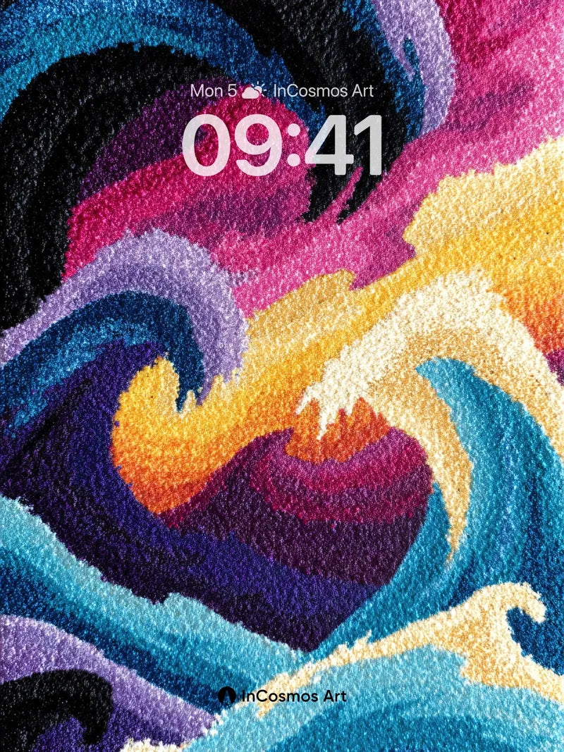 Churning Prism Wallpaper with Velvet Waves