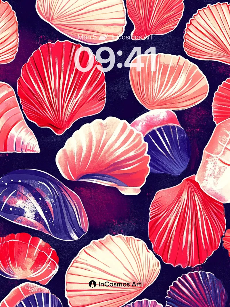 Luminous Shell Wallpaper with Cosmic Undertones