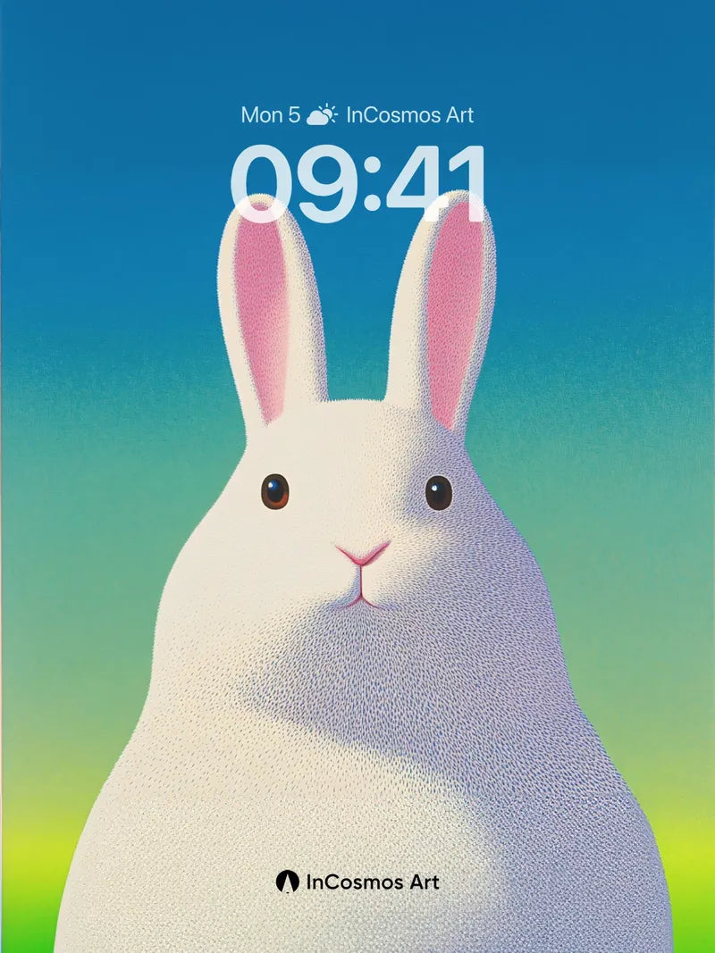 Serene Bunny Wallpaper with Gradient Sky