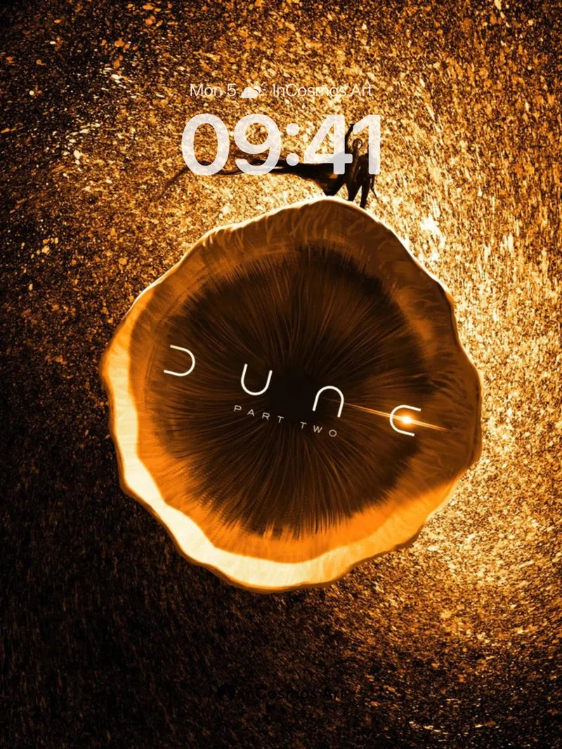 Solar Ember Wallpaper with Floating Silhouette wallpaper for iPhone, iPad & Mac