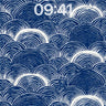Cerulean Wave Wallpaper with Hokusai Echoes wallpaper for iPhone, iPad & Mac