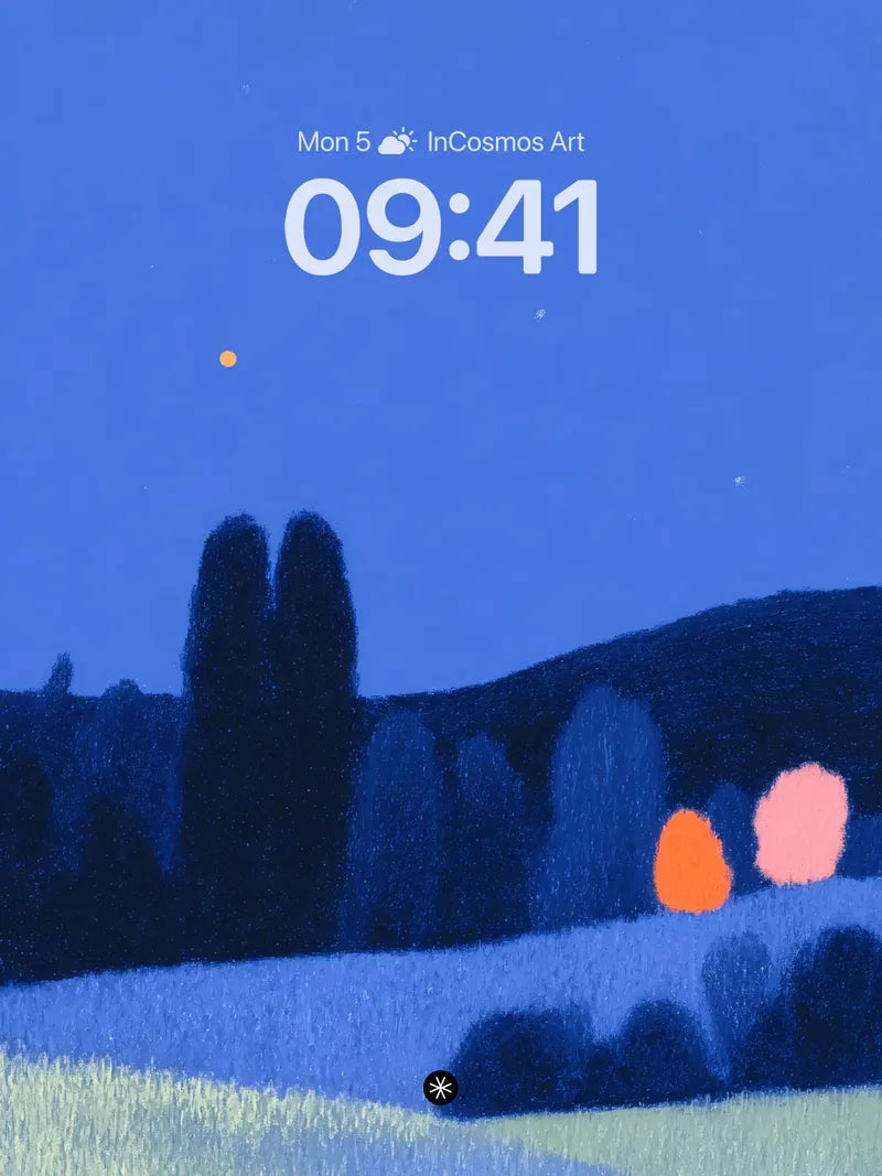 Serene Night Sky with Glowing Orbs Wallpaper wallpaper for iPhone, iPad & Mac