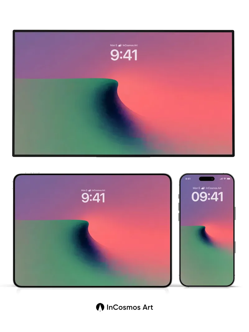 Serene Gradient Wallpaper with Ethereal Curve