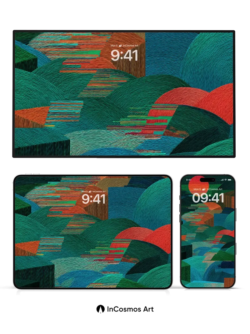 Serpentine Horizon Wallpaper with Threaded Light