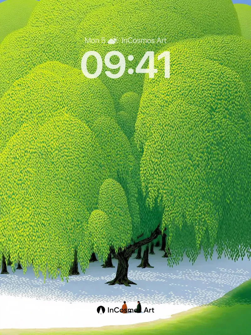 Whispering Canopy Wallpaper with Dappled Light wallpaper for iPhone, iPad & Mac