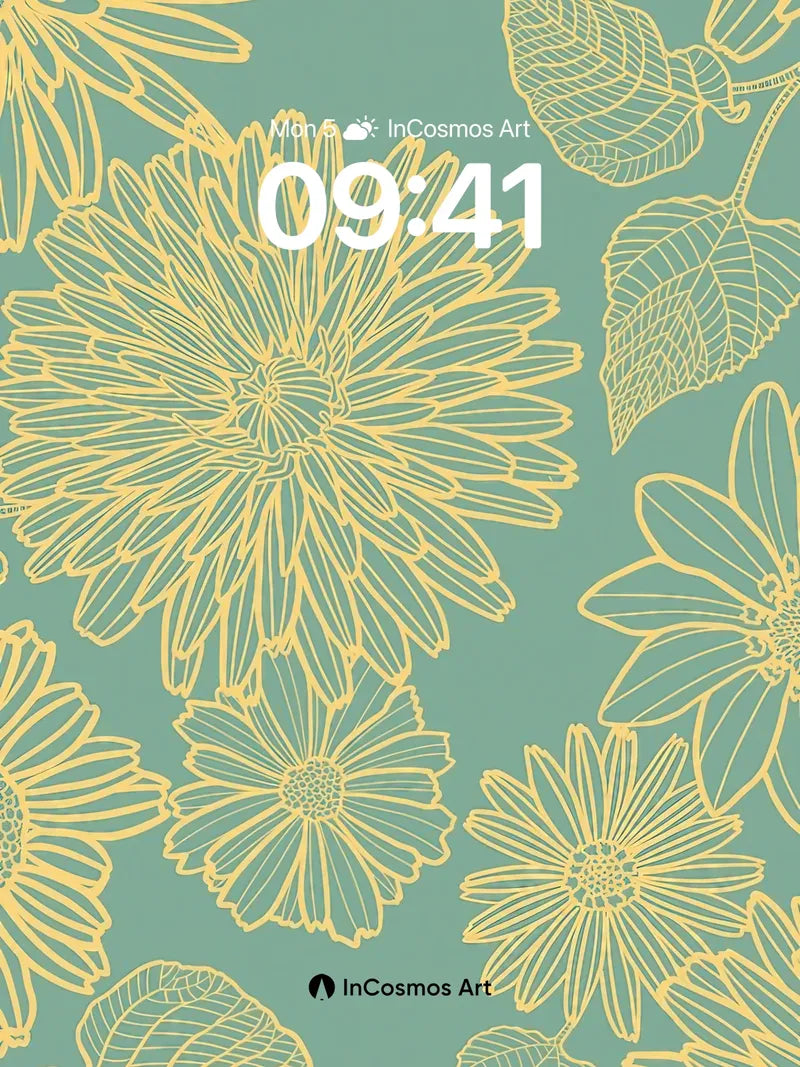 Golden Lineage Wallpaper with Teal Breath wallpaper for iPhone, iPad & Mac