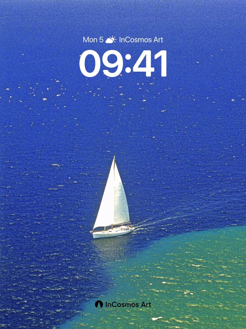 Serenity Sail Wallpaper with Ocean Gradient