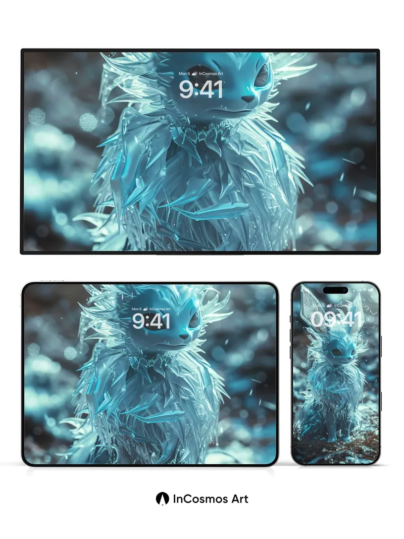 Frostwhisper Bunny Wallpaper with Icy Feathers