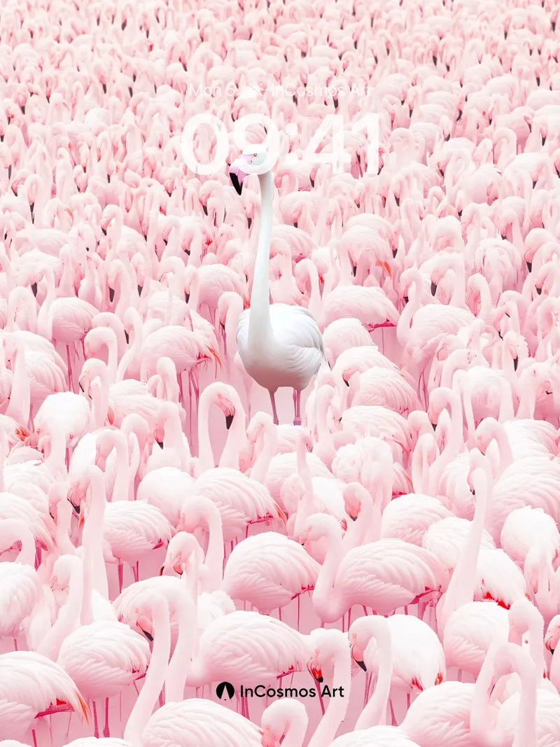 Solitary White Wallpaper in a Sea of Pink