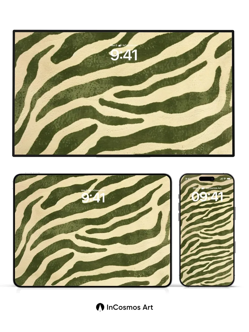 Whispering Jungle Wallpaper with Zebra Veins