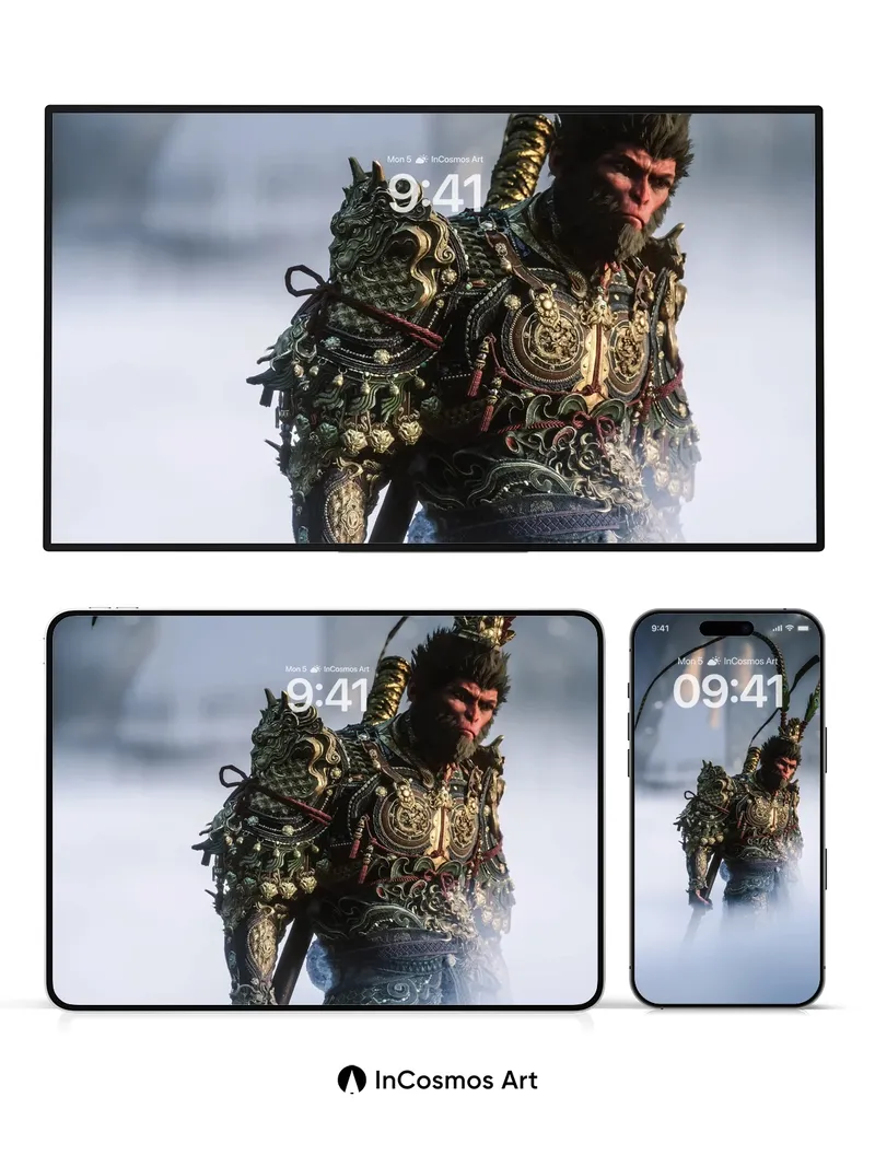 Mystic Warrior Wallpaper with Feathered Crown