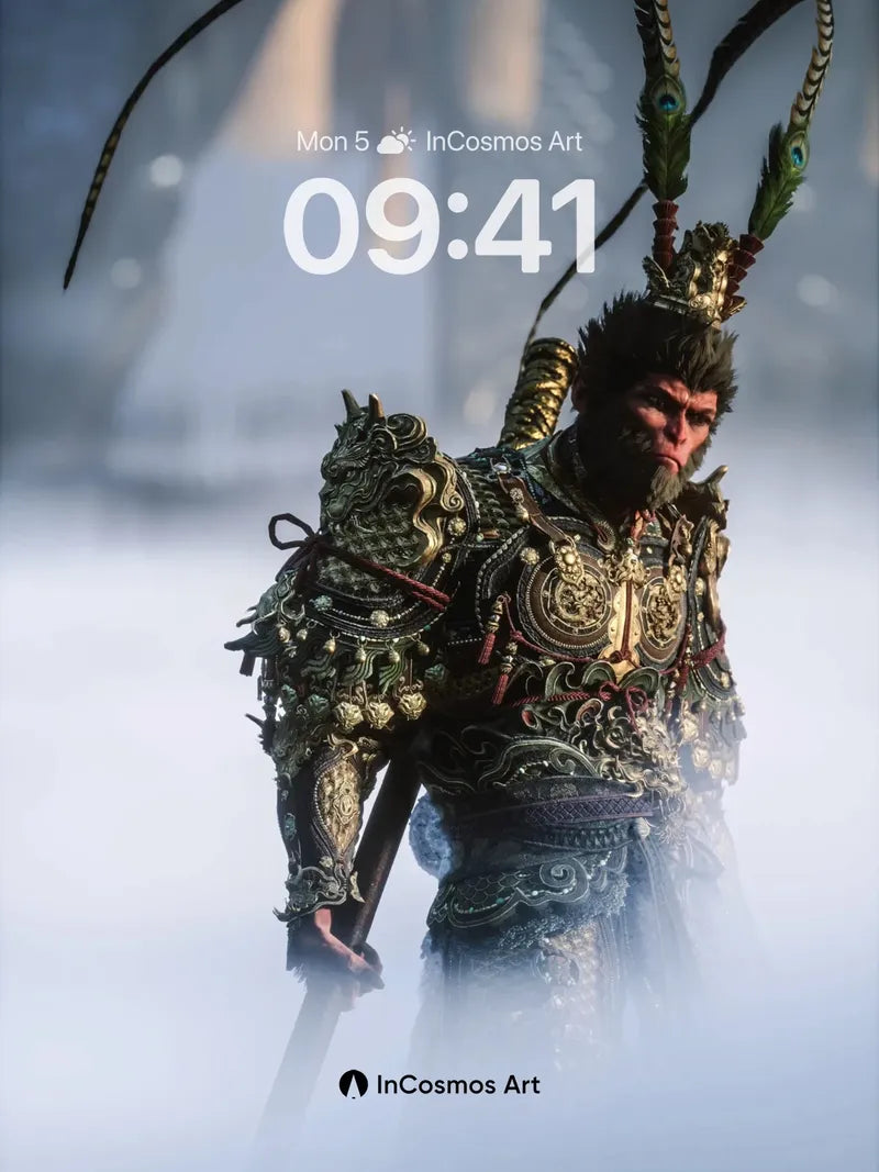 Mystic Warrior Wallpaper with Feathered Crown