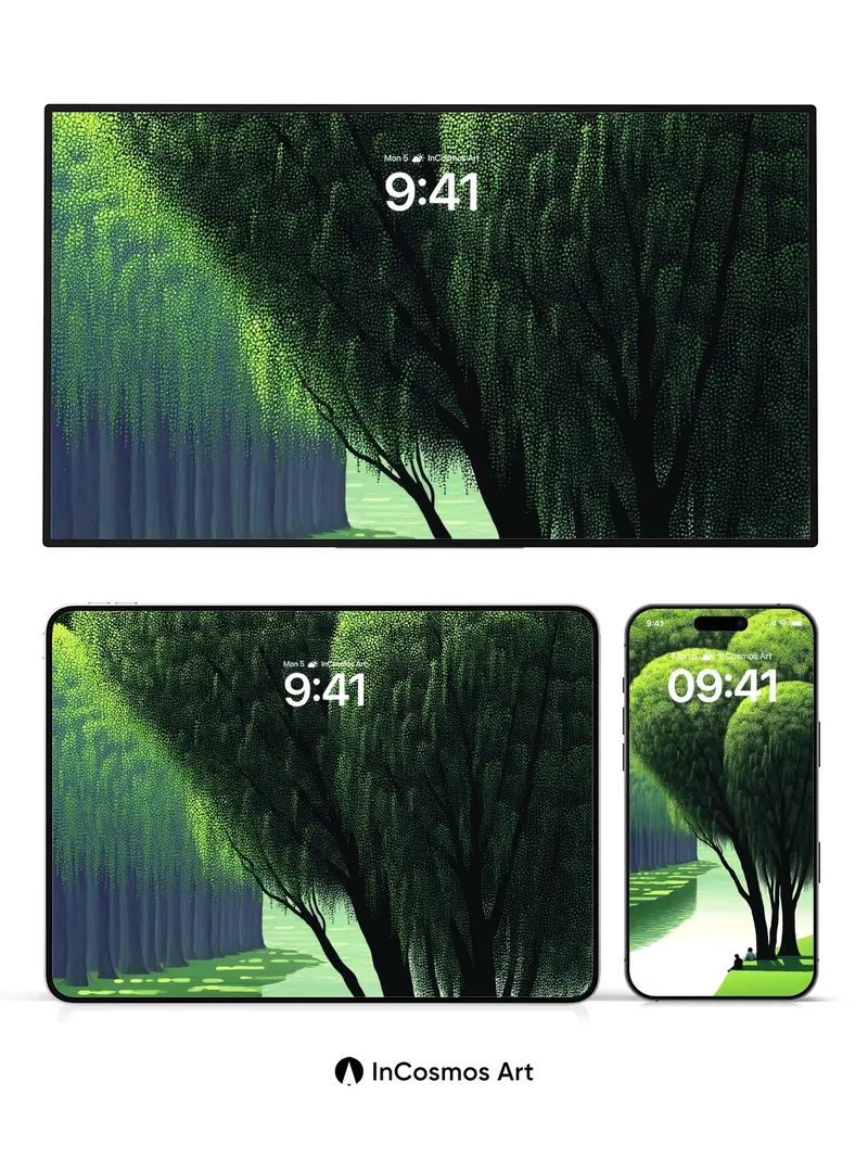 Whispering Canopy Wallpaper with Shadowed Solitude