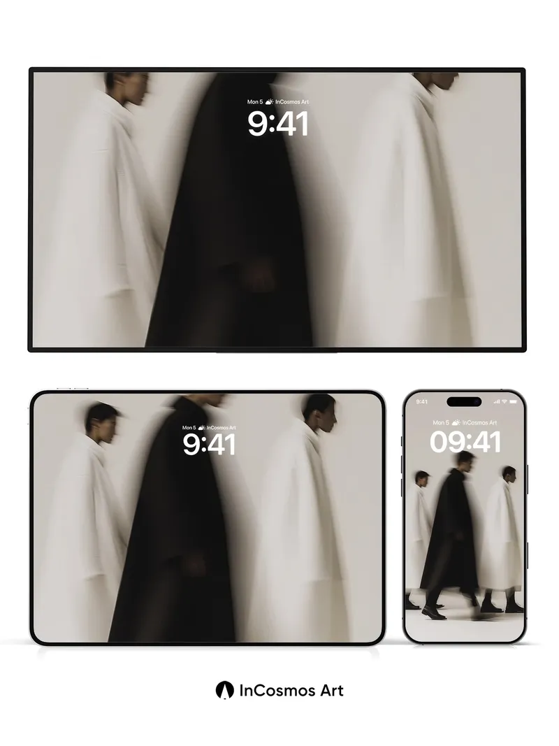 Silent Procession Wallpaper with Motion Blur