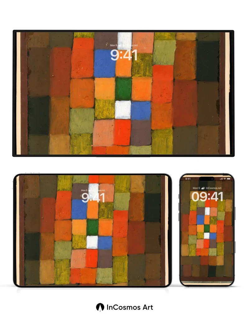 Muted Geometry Wallpaper with Chromatic Grid