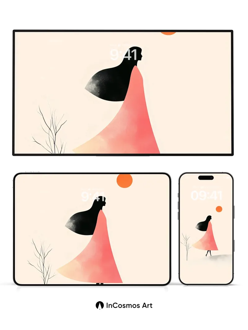 Silhouette Serenade Wallpaper with Sunset Drift