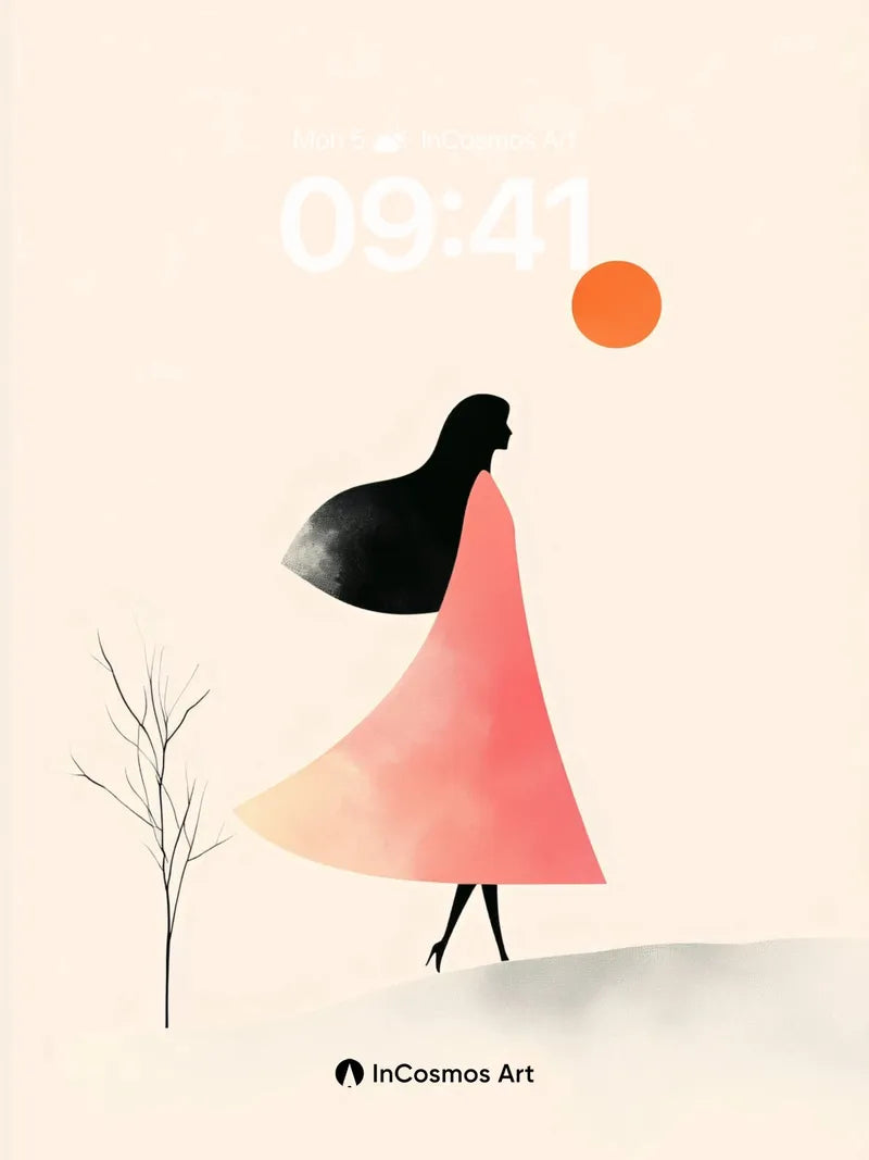 Silhouette Serenade Wallpaper with Sunset Drift