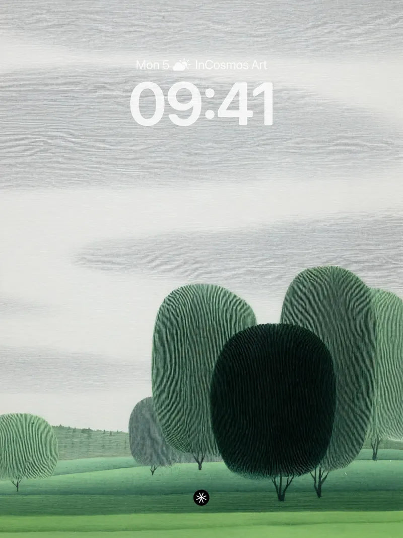 Serene Green Hills Wallpaper with Solitary Cat