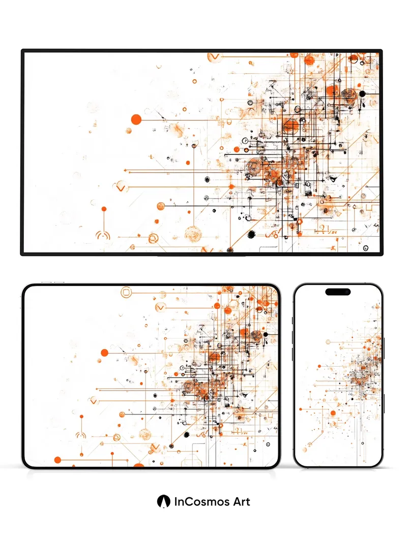 Circuit Pulse Wallpaper with Flickering Nodes