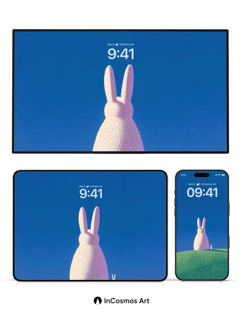 Serenity Hare Wallpaper with Whispering Grass