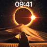 Eclipse Mirage Wallpaper with Desert Shadow wallpaper for iPhone, iPad & Mac