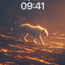 Luminous Tiger Wallpaper with Molten Ground wallpaper for iPhone, iPad & Mac