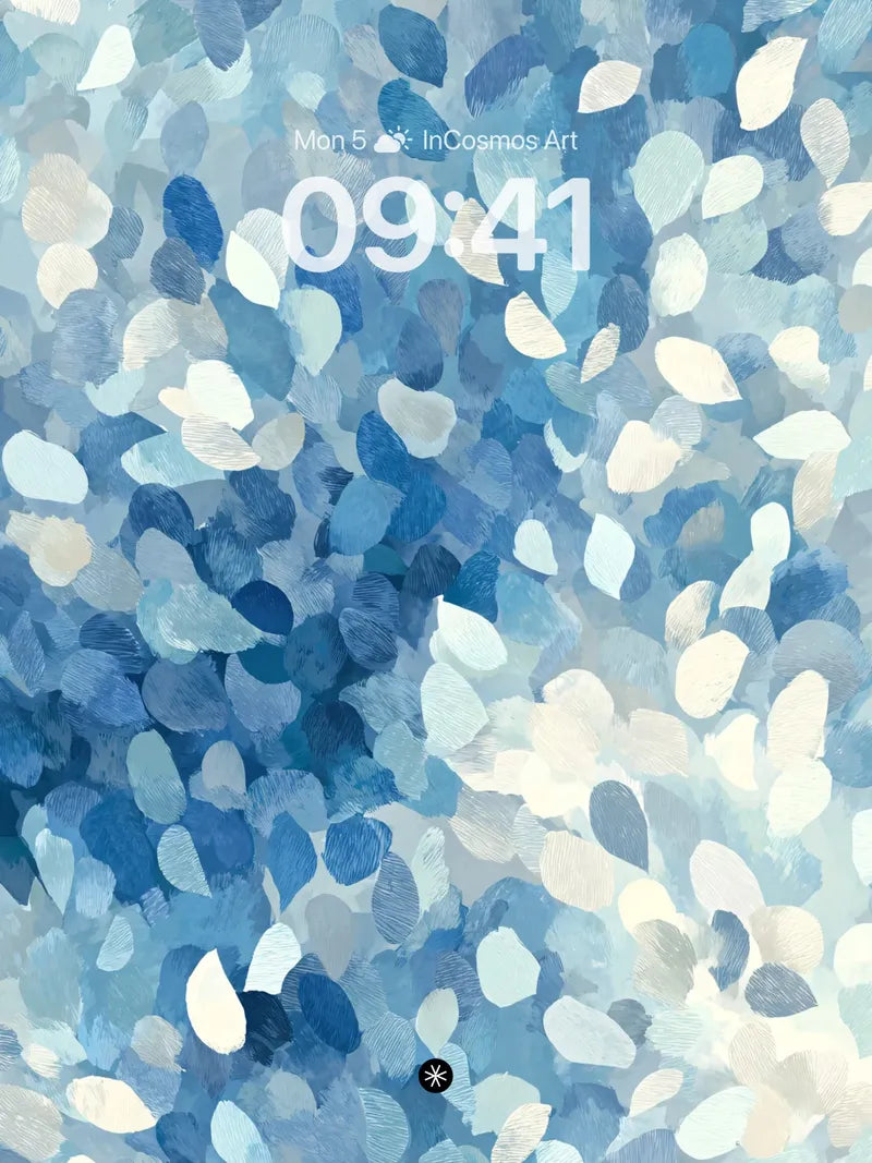 Soft Petal Drift Wallpaper in Pale Blue Haze wallpaper for iPhone, iPad & Mac