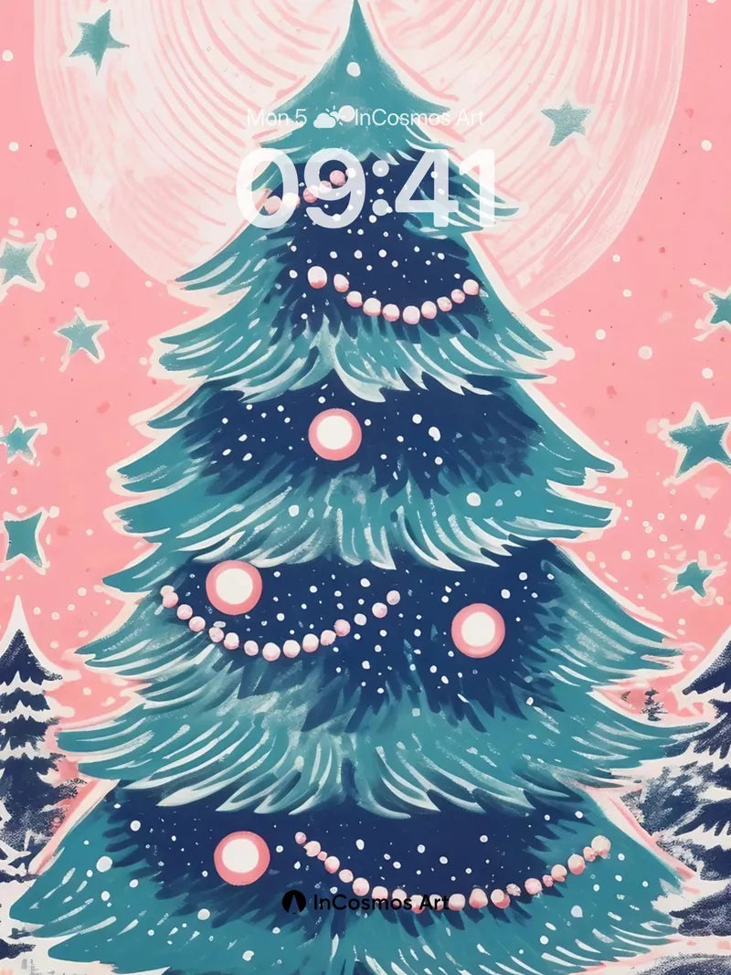 Cosmic Frost Wallpaper with Starlit Canopy