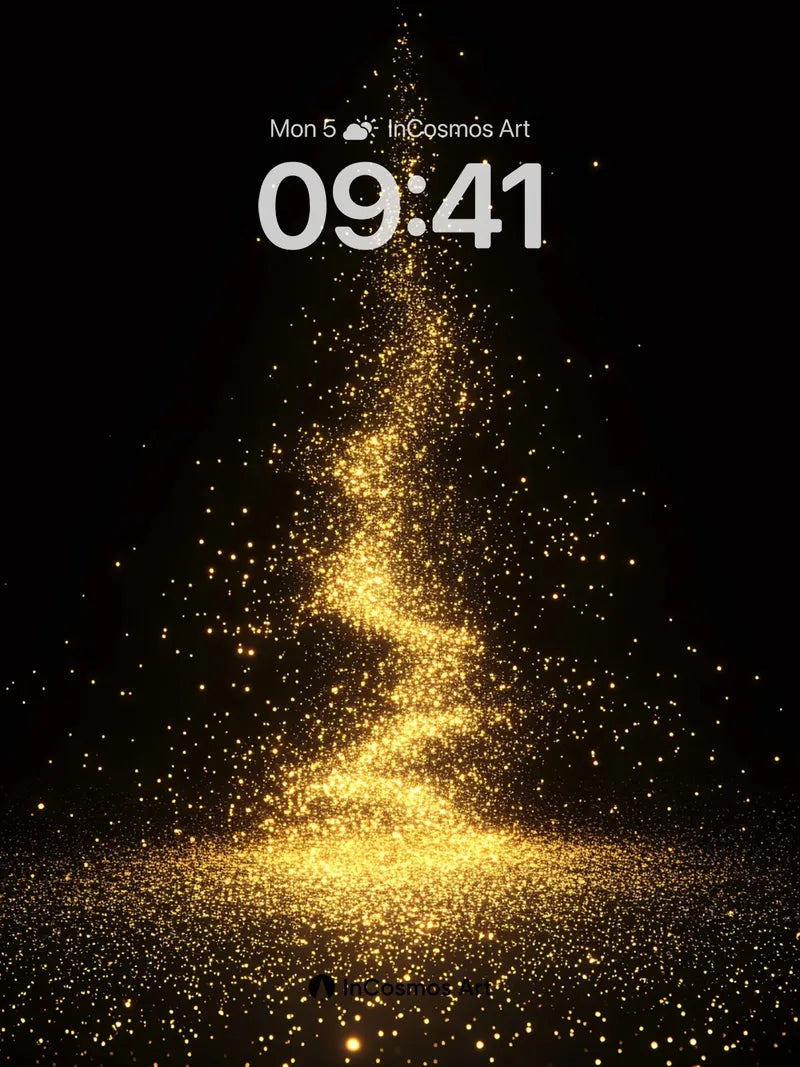 Golden Sparkle Wallpaper with Starlight Trail