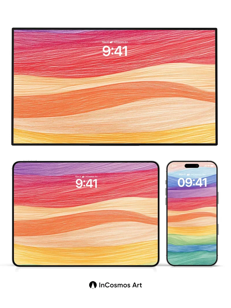 Sonic Wave Wallpaper with Rainbow Threads