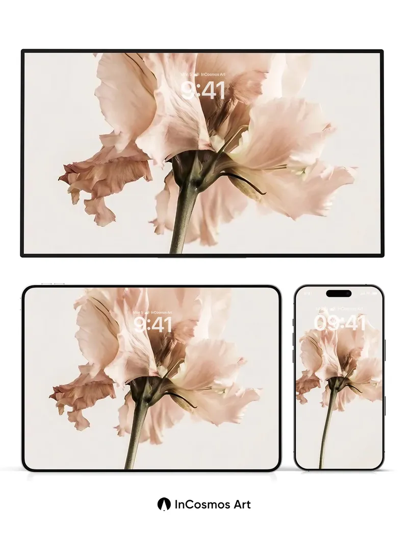 Soft Decay Wallpaper with Petal Fractures