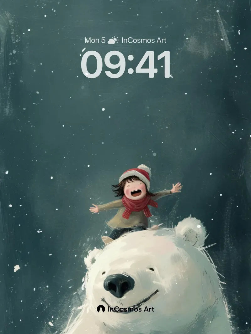 Wonderful Polar Adventure Wallpaper with Snowy Laughter