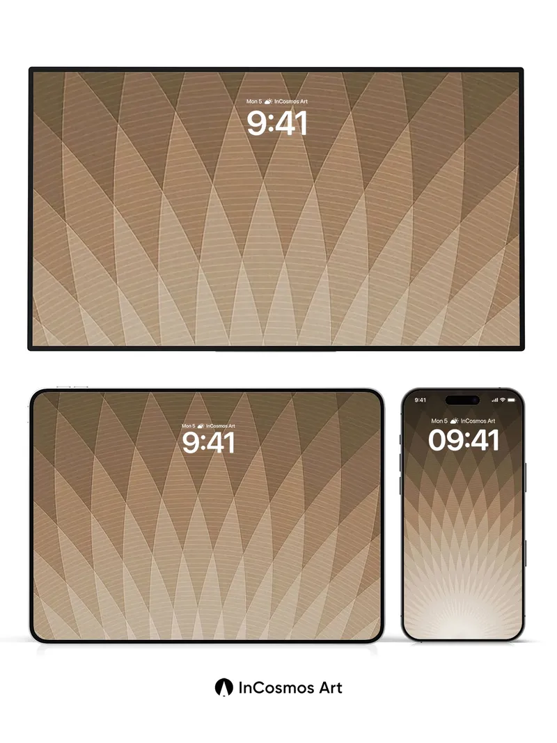 Radiant Geometry Wallpaper with Sunburst Lines