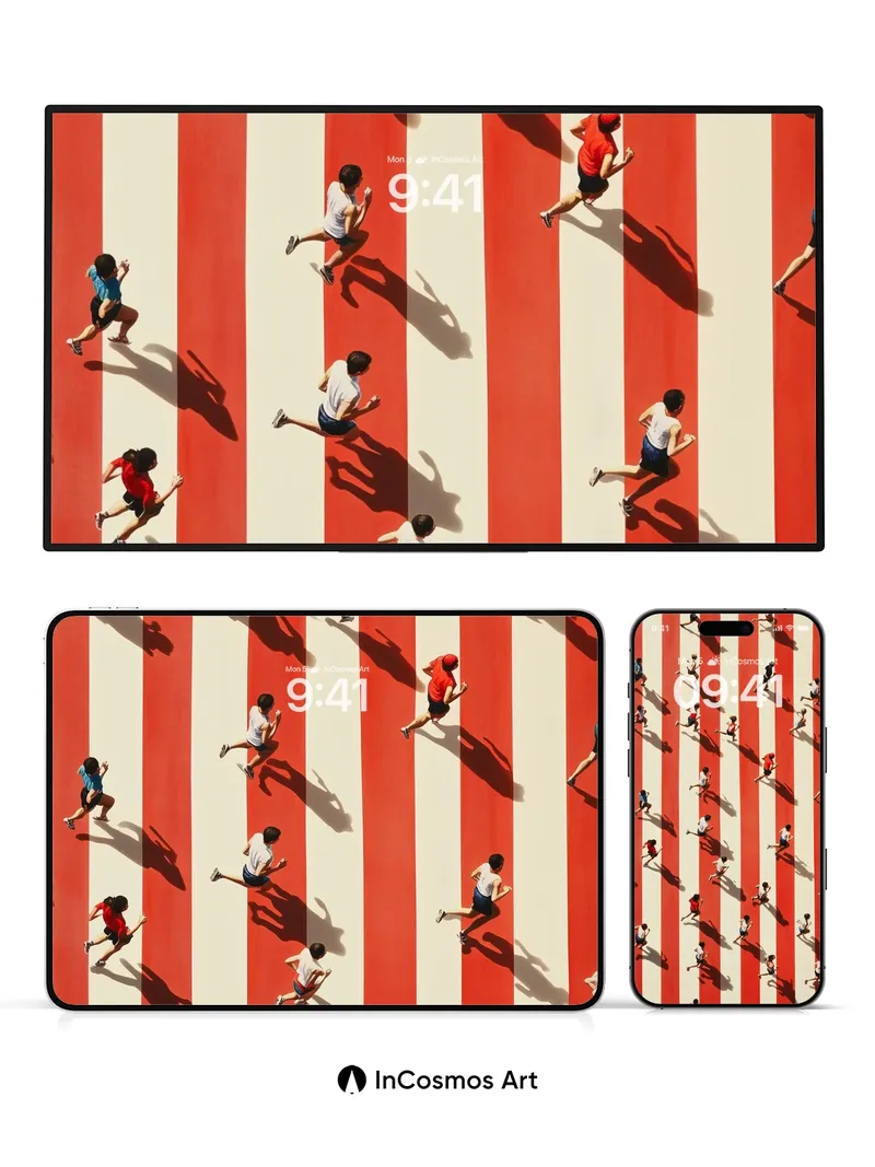 Rhythm Stripes Wallpaper with Running Shadows
