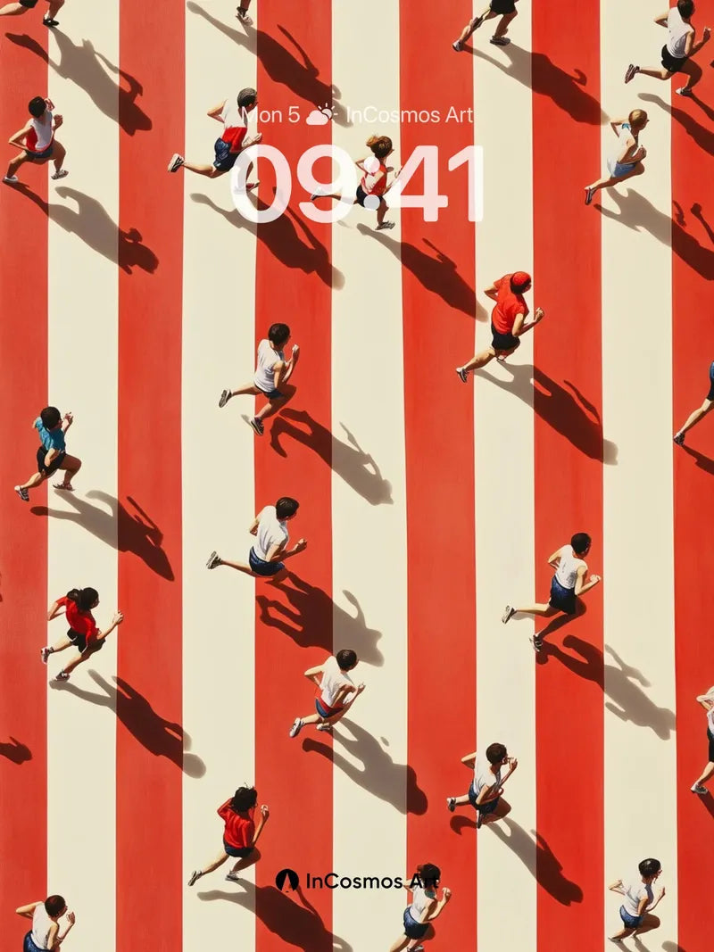Rhythm Stripes Wallpaper with Running Shadows wallpaper for iPhone, iPad & Mac