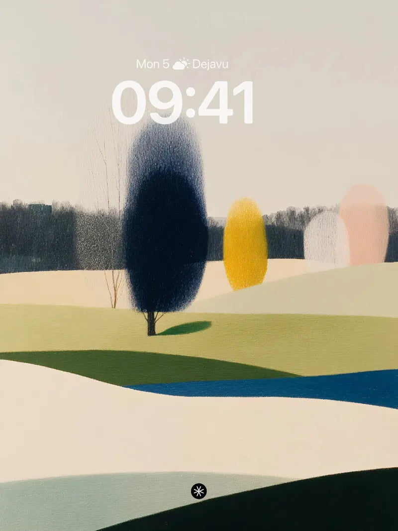 Serene Abstract Landscape Wallpaper with Bold Color Blocks wallpaper for iPhone, iPad & Mac