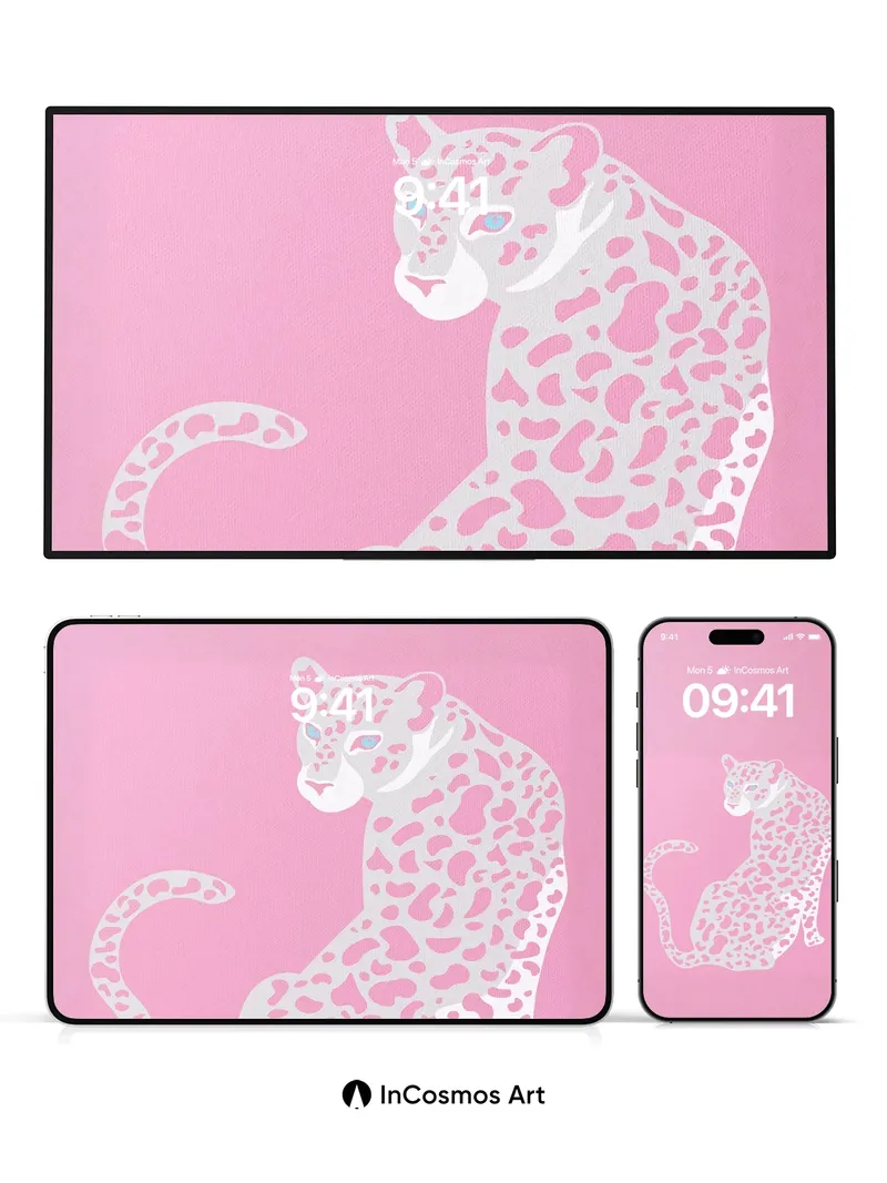 Silken Mirage Wallpaper with Pink Leopard