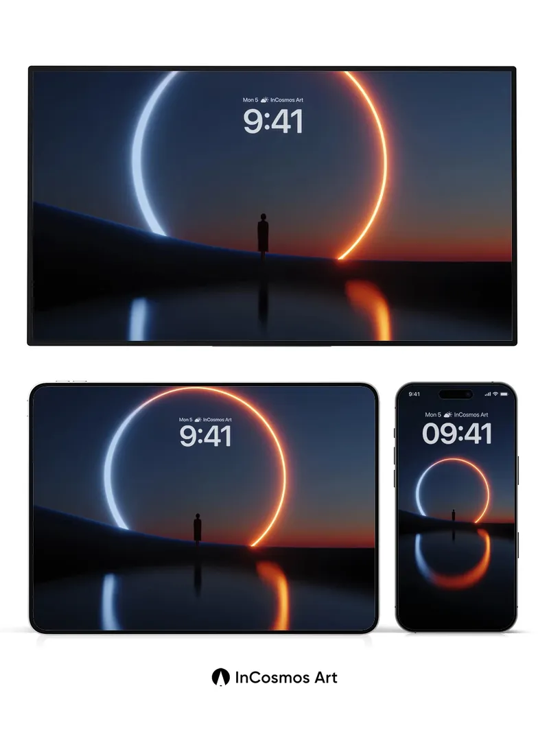 Serenity Arc Wallpaper with Reflective Void