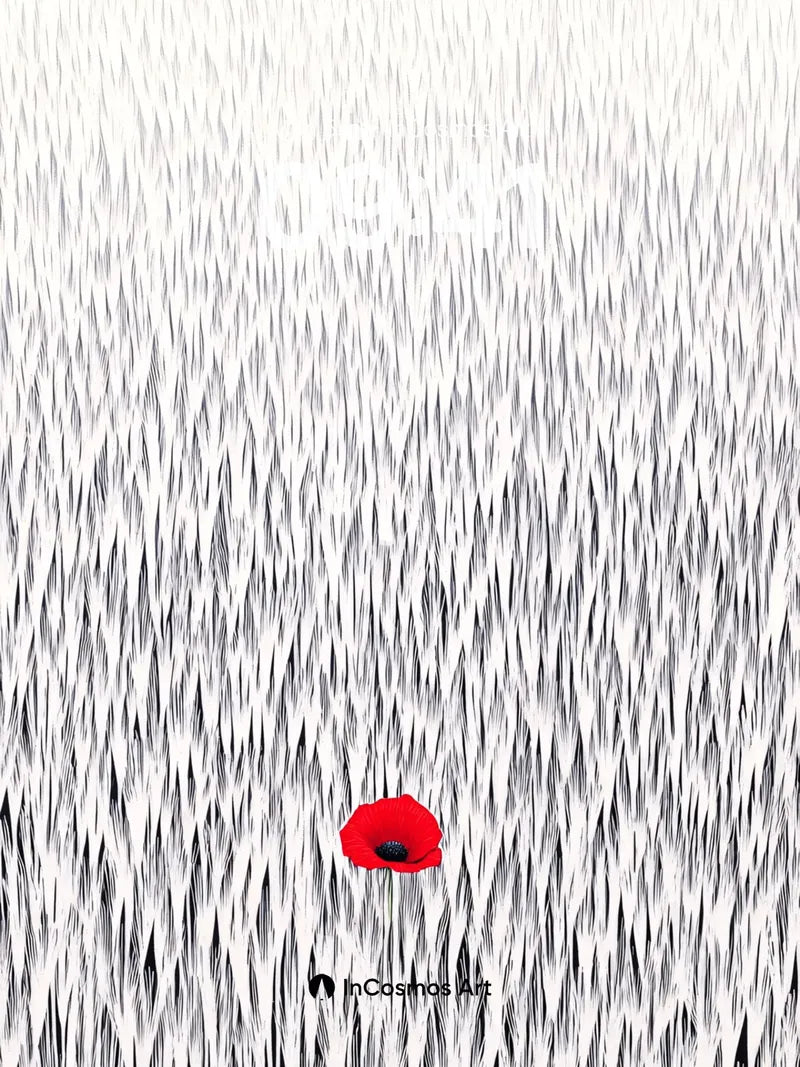 Solitary Bloom Wallpaper in Monochrome Field