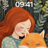 Serenity Fox Hug Wallpaper with Forest Whispers wallpaper for iPhone, iPad & Mac